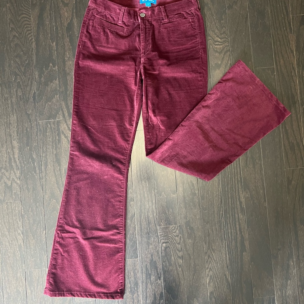 M.i.h Jeans Marrakesh High Rise kick flare in Burgundy Velvet